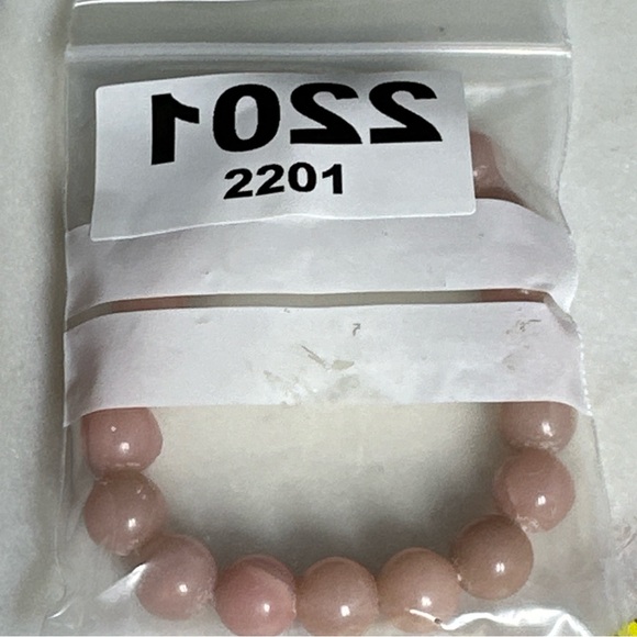 146.85CT 10mm Natural Pink Opal Stretchable Bracelet - Picture 8 of 14